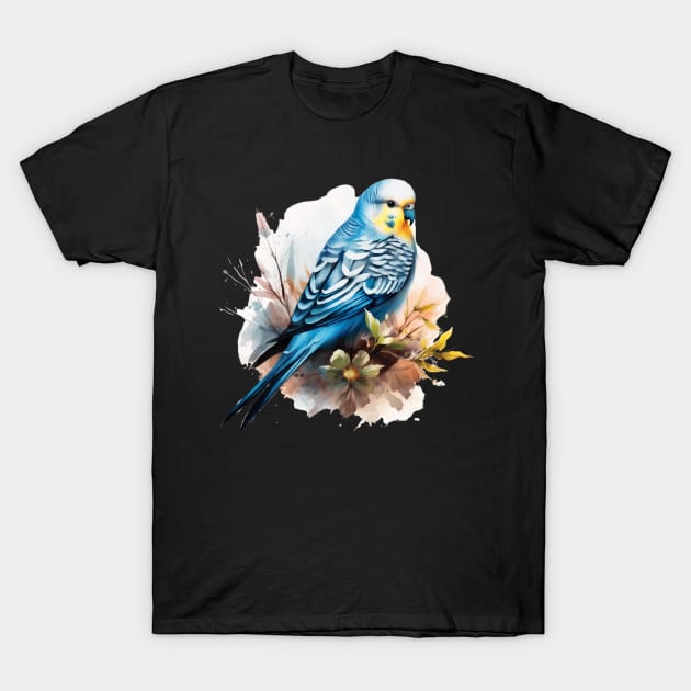 Blue Budgie T-Shirt by The Jumping Cart